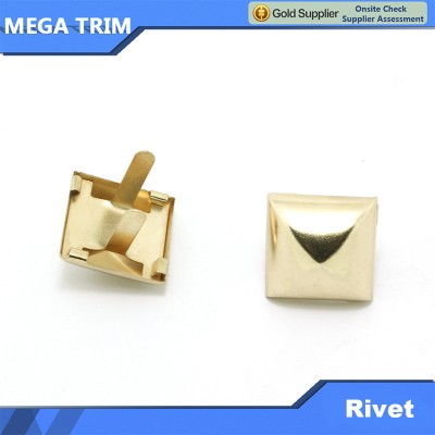 Matel Light Gold Pyramid Shap Rivet with Two Feet